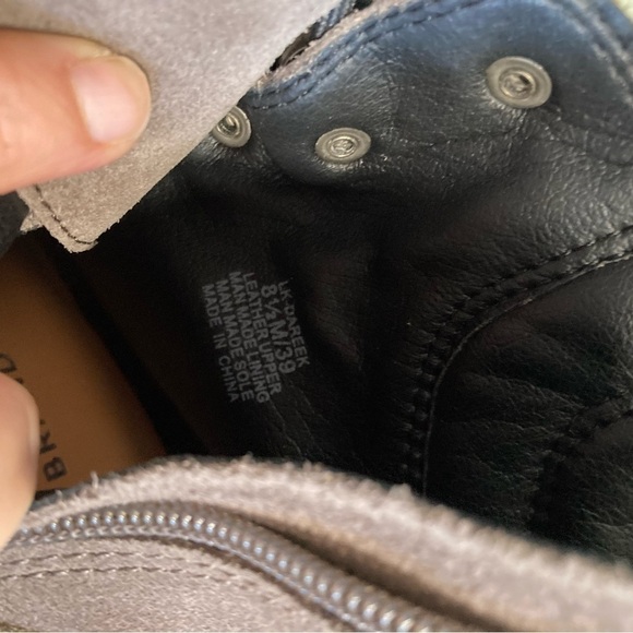 Lucky Brand Dareek Gray Suede Lace-Up Bootie Combat Boots NWOB - Picture 9 of 10